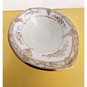 Vintage Hand Painted Nippon Japan Gold Encrusted Candy/Nut Bowl 1950's 5 3/4"